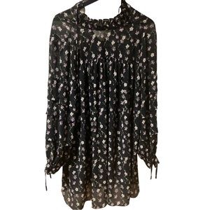 Black floral dress by NAKD with wrap tie details